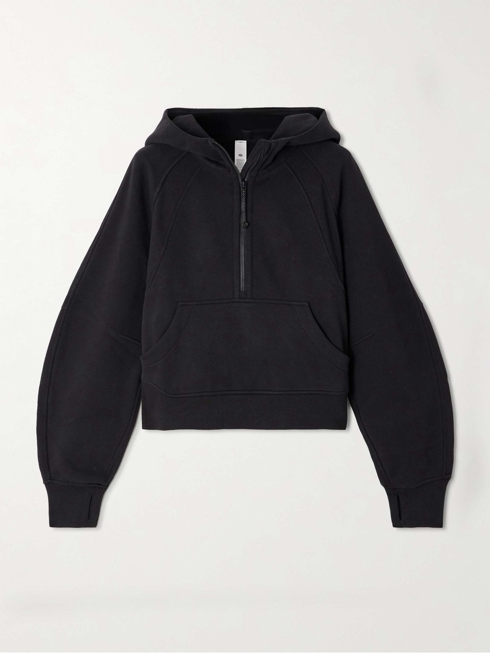 lululemon athletica Black Cropped Half-Zip Hoodie